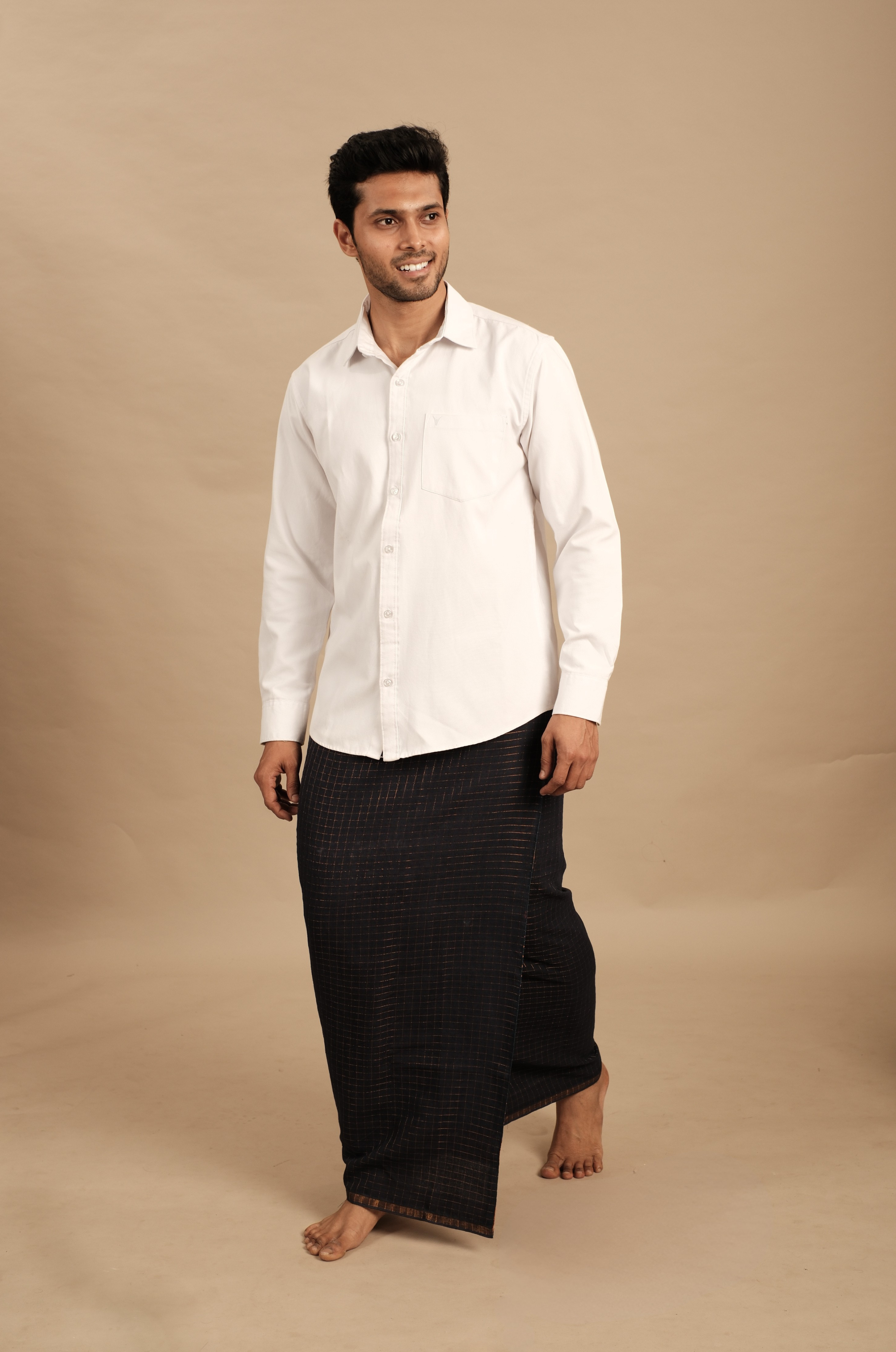 Teal & Copper Pattu Vesti | Kattam