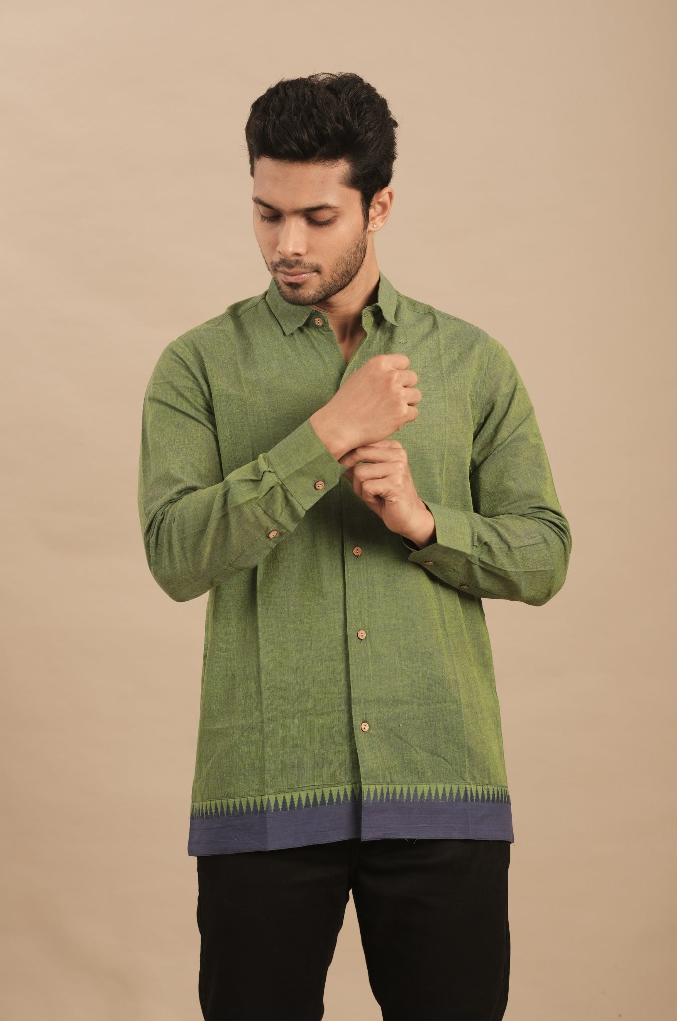 Heritage Green Silk Blend Shirt