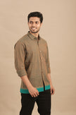 Earth Brown Silk Blend Shirt