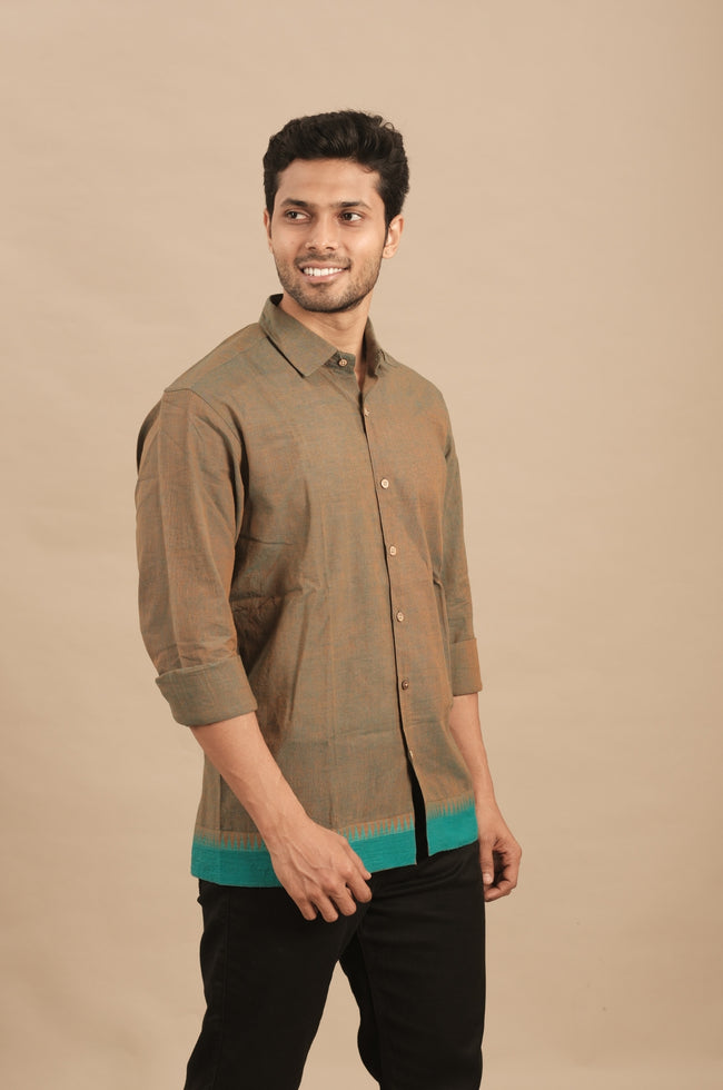 Earth Brown Silk Blend Shirt