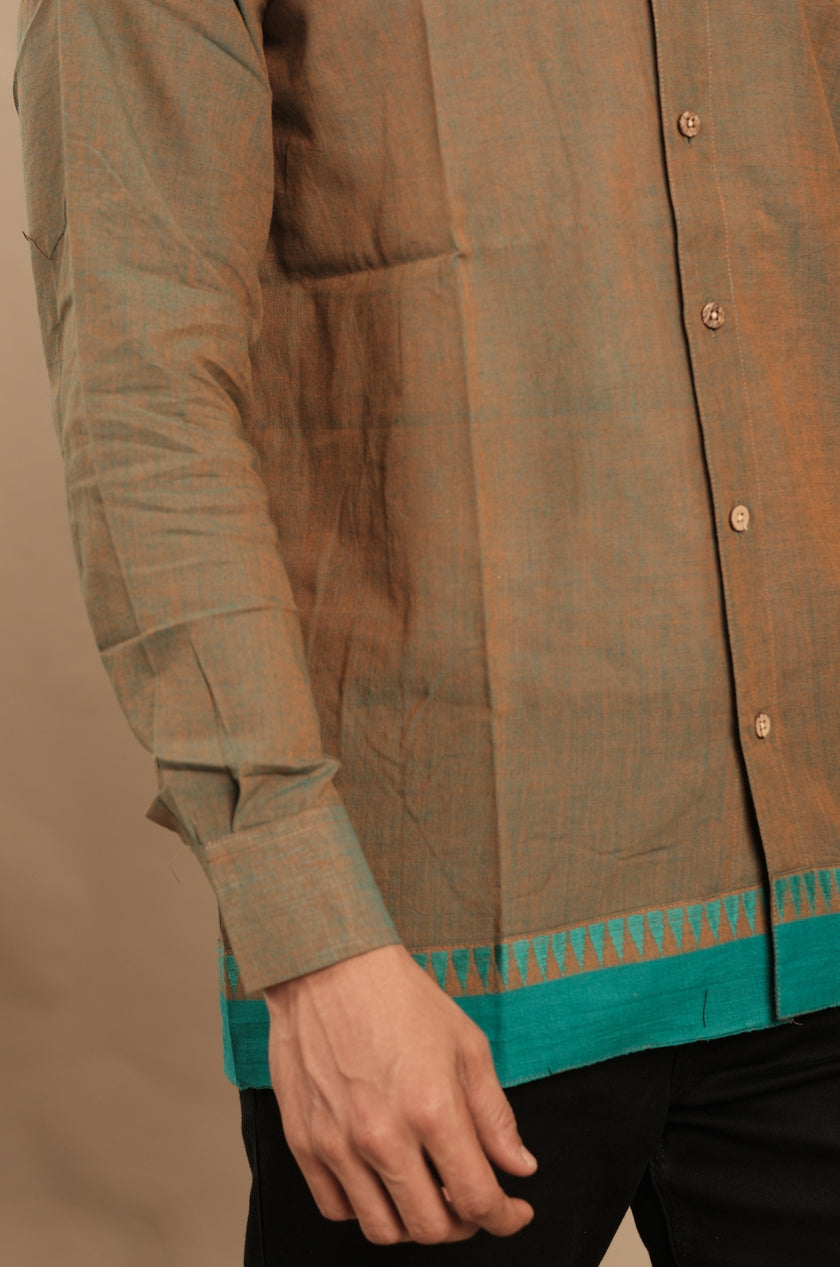 Earth Brown Silk Blend Shirt