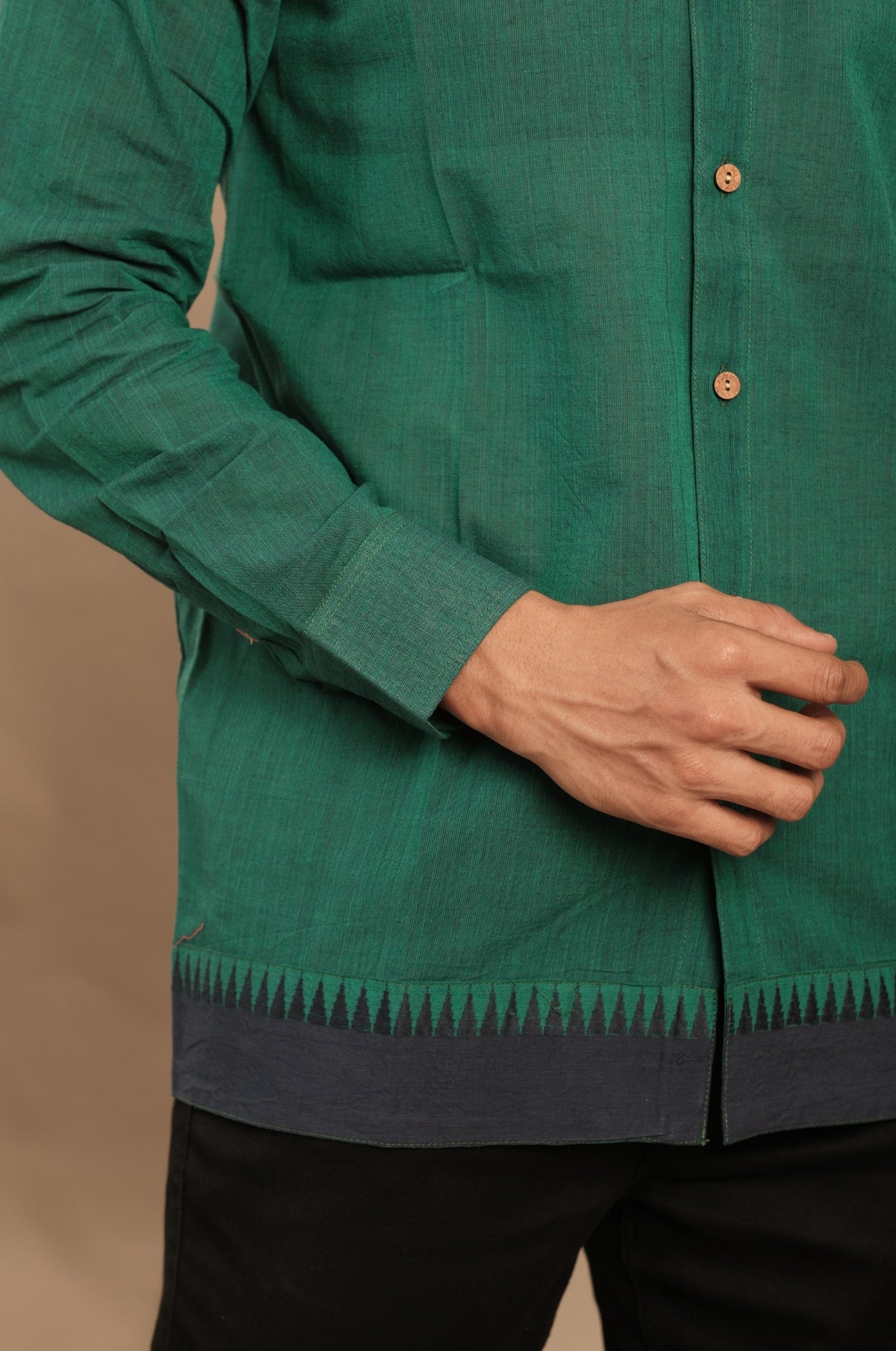 Emerald Green Silk Blend Shirt