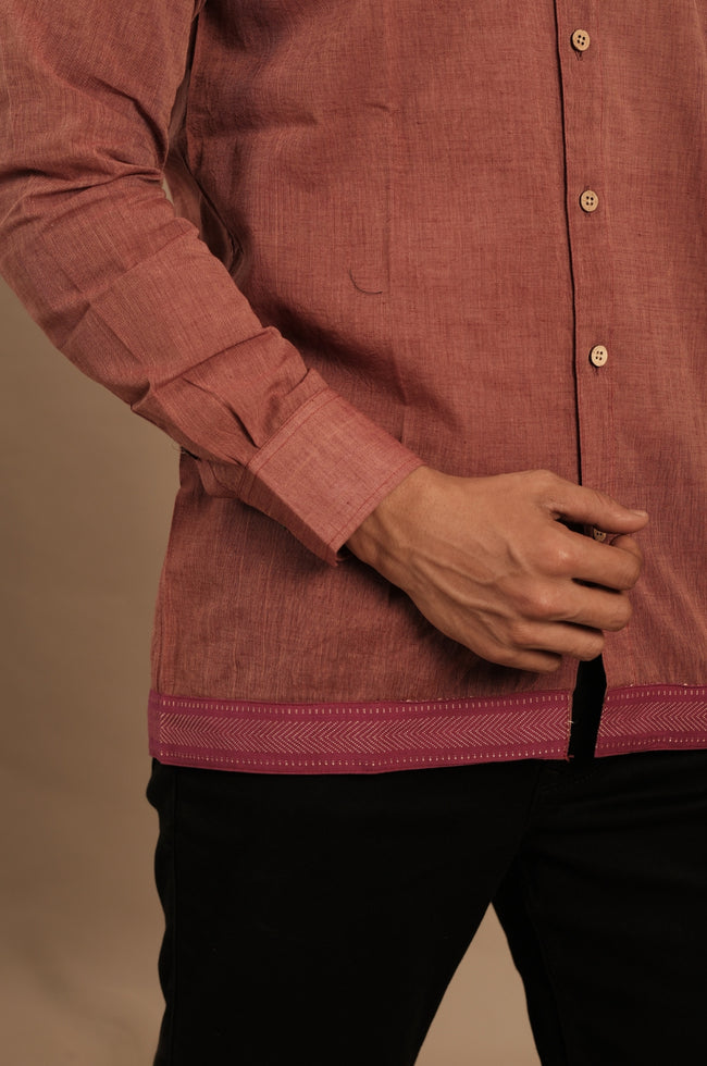 Rust Rose Silk Blend Shirt