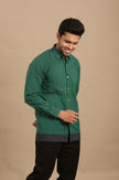 Emerald Green Silk Blend Shirt