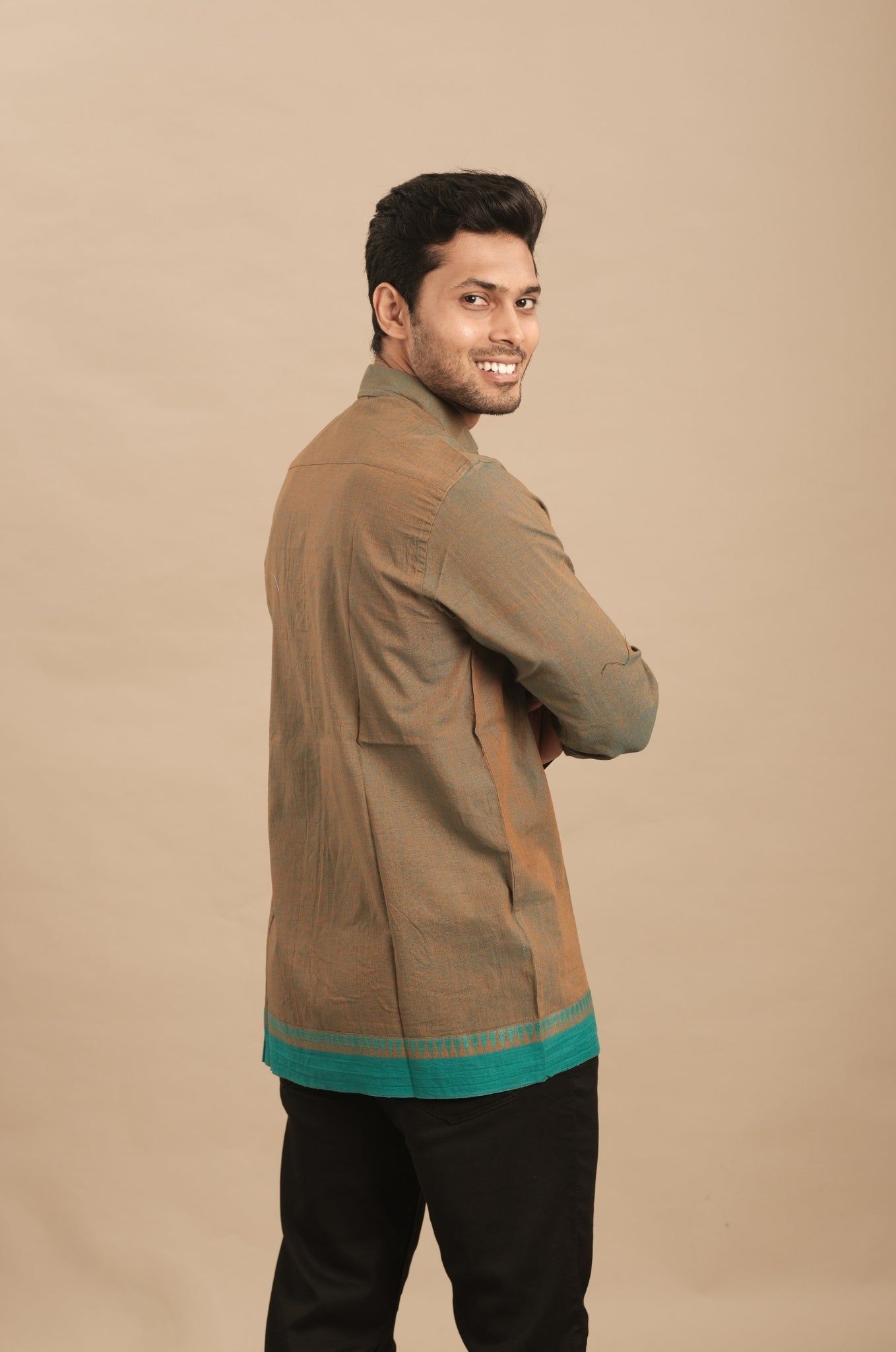 Earth Brown Silk Blend Shirt