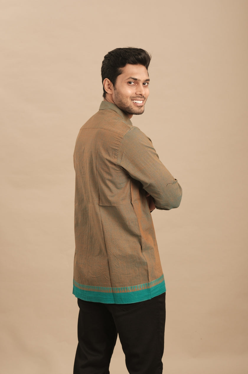 Earth Brown Silk Blend Shirt