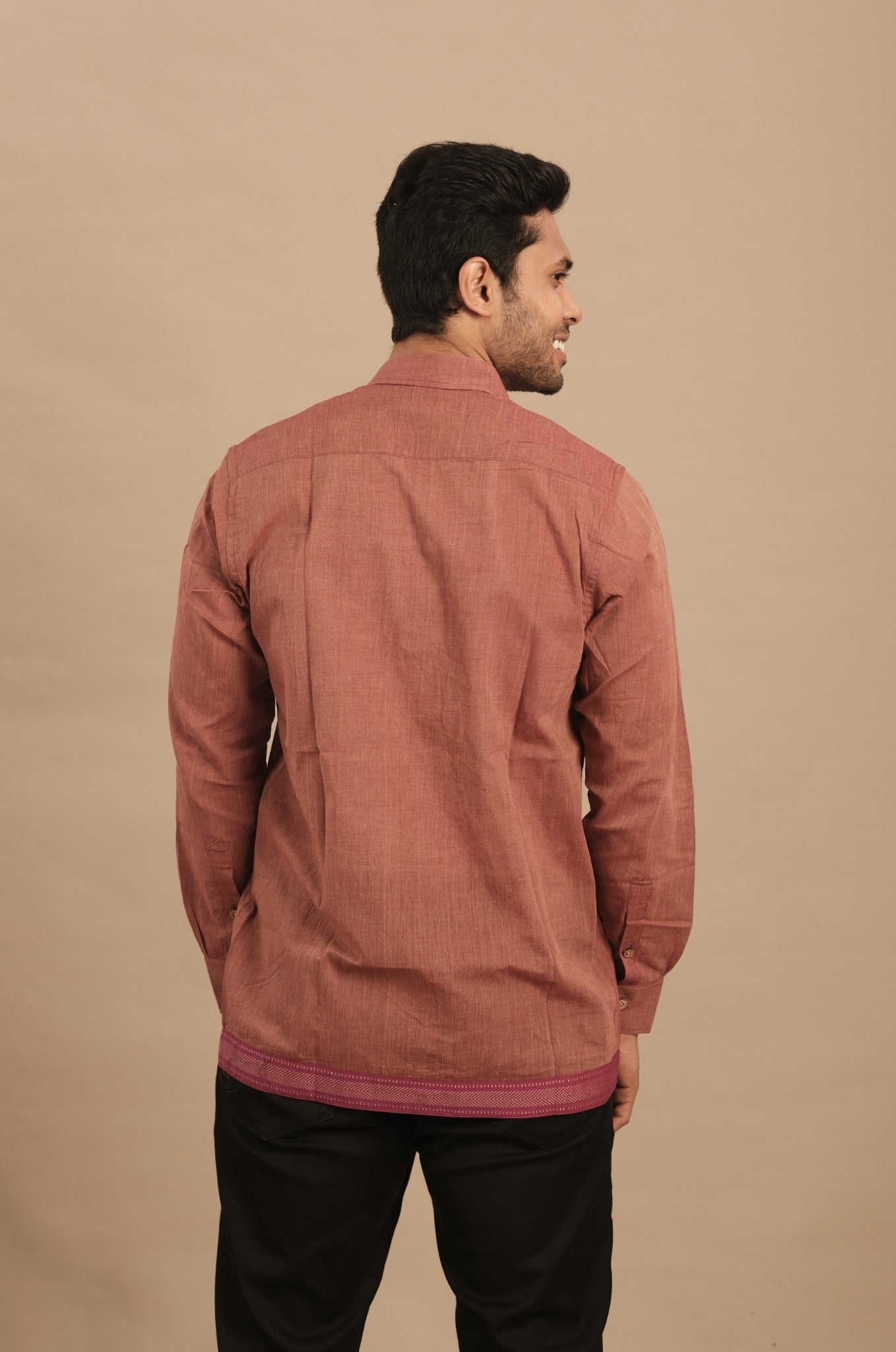 Rust Rose Silk Blend Shirt