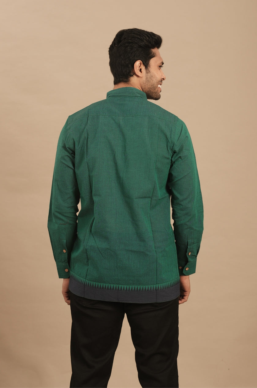 Emerald Green Silk Blend Shirt