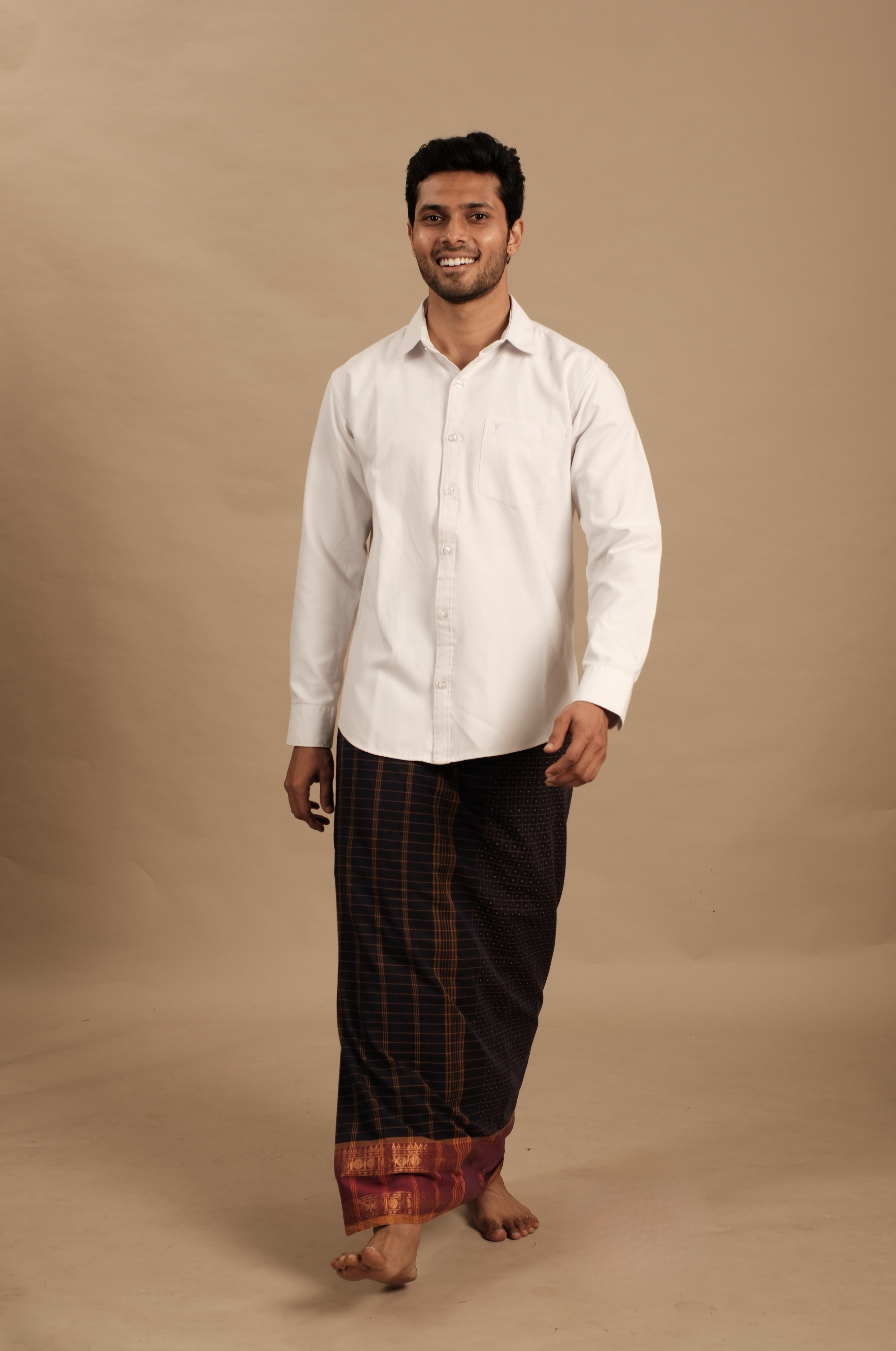 Black & Maroon Pattu Vesti | Kattam