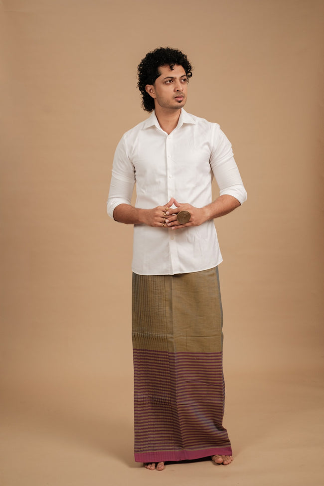 Classic Andhi Neram Veshti – Grey