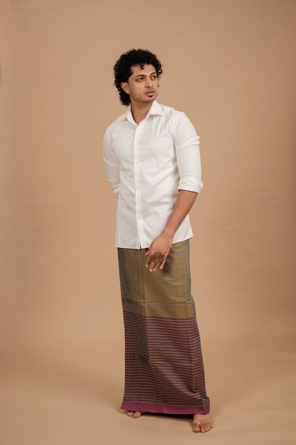 Classic Andhi Neram Veshti – Grey