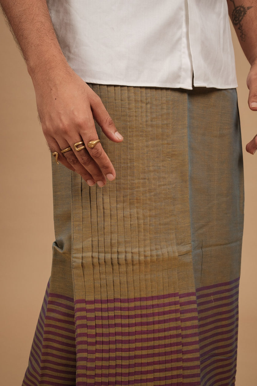 Classic Andhi Neram Veshti – Grey