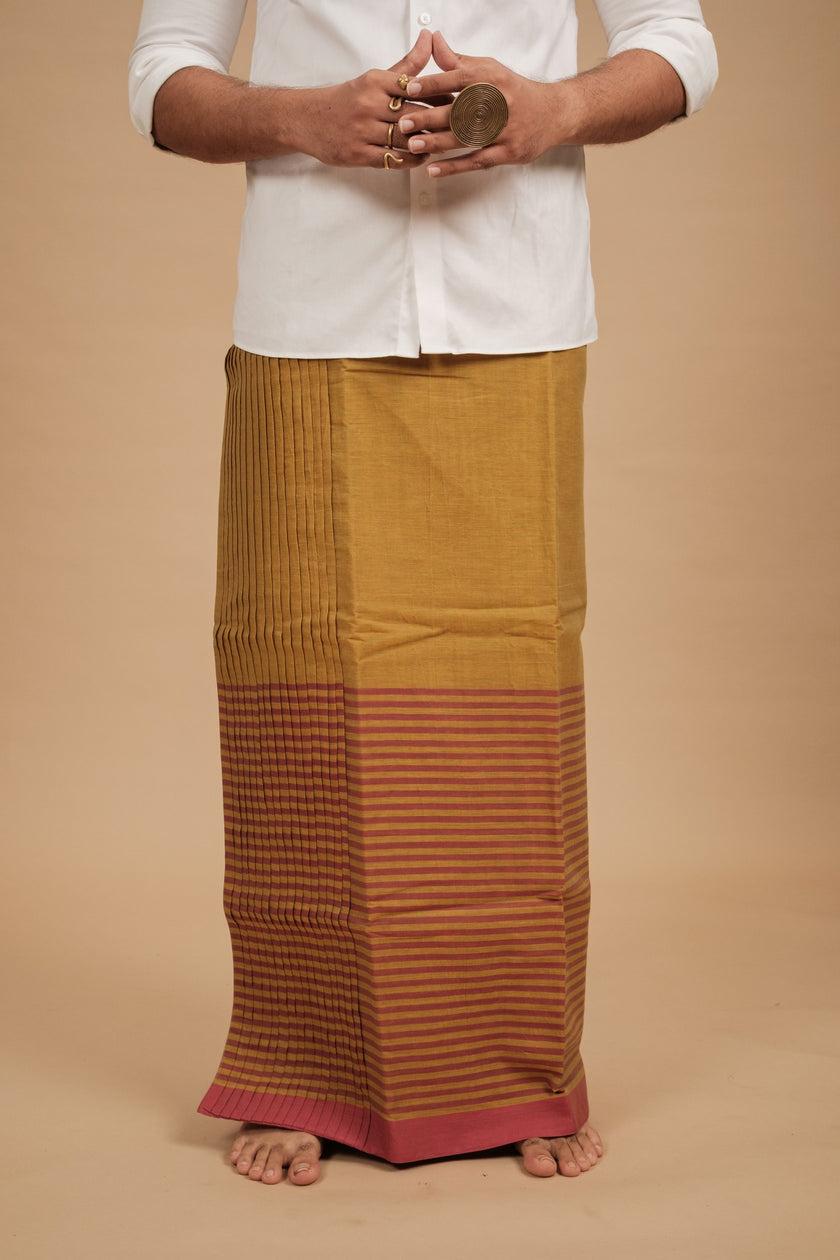 Classic Andhi Neram Veshti – Khaki