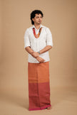 Classic Andhi Neram Veshti – Peach