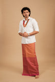Classic Andhi Neram Veshti – Peach