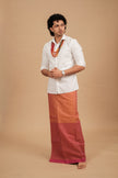 Classic Andhi Neram Veshti – Peach