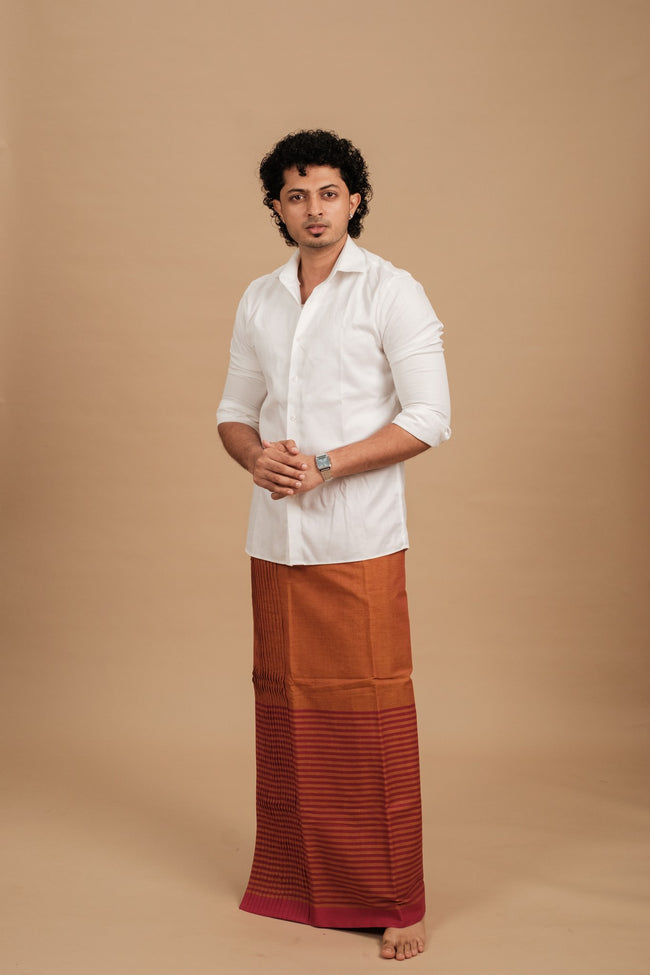 Classic Andhi Neram Veshti – Mustard