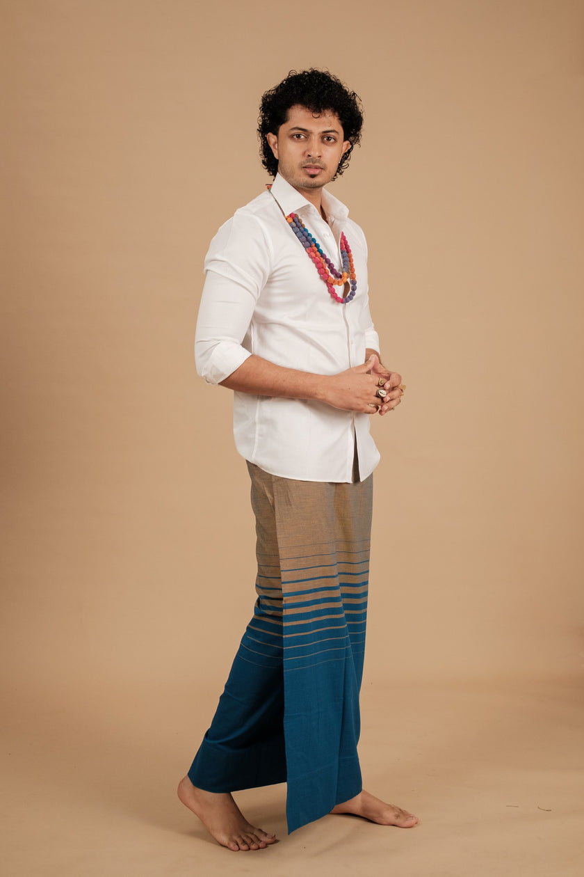 Classic Andhi Neram Veshti – Blue