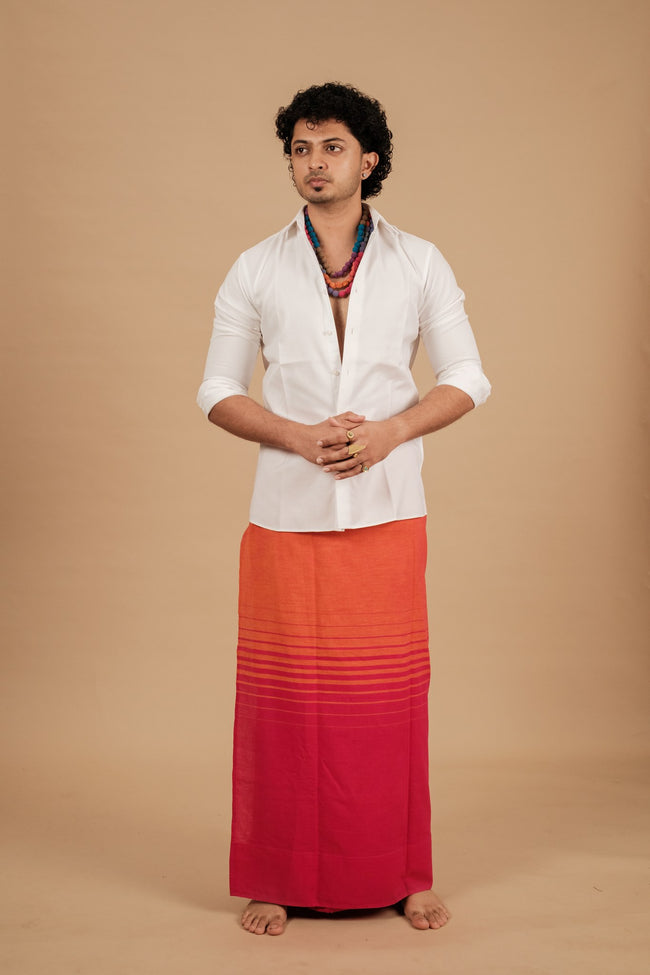 Classic Andhi Neram Veshti – Pink