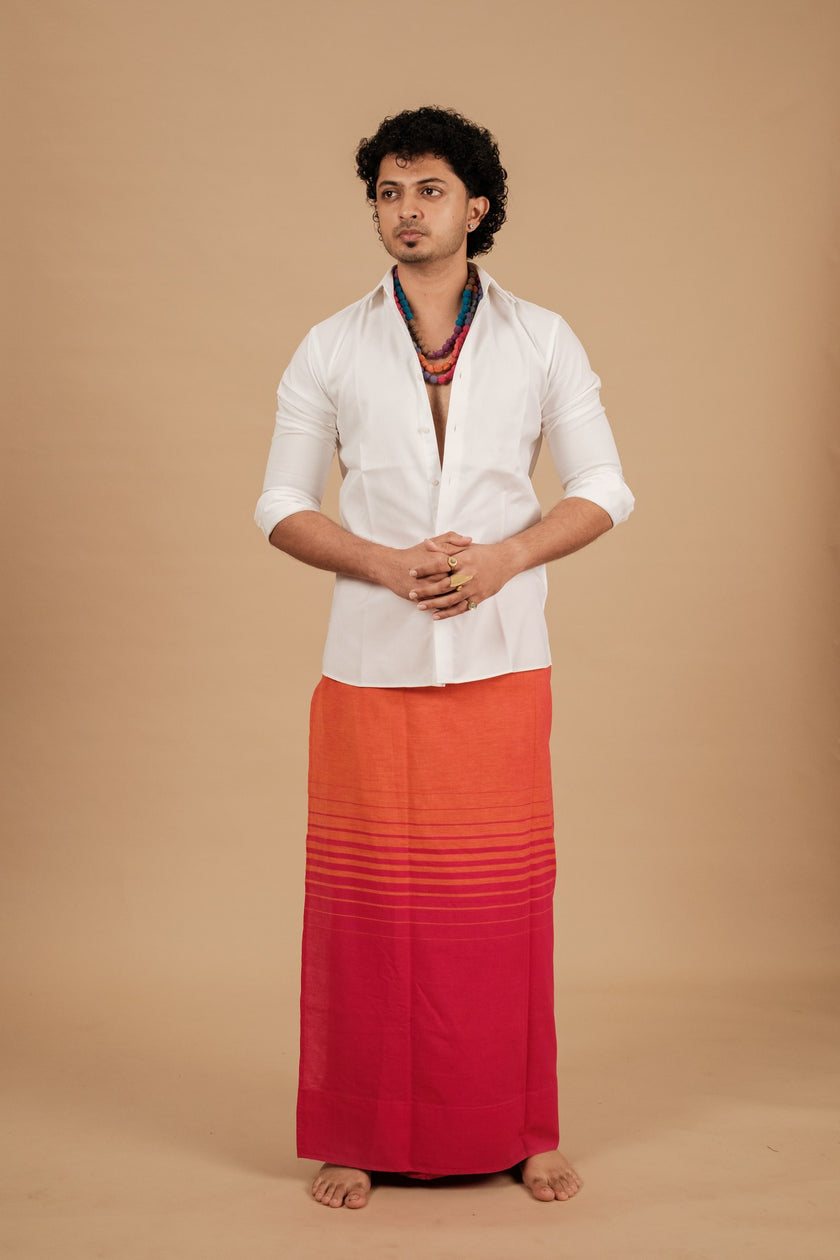Classic Andhi Neram Veshti – Pink