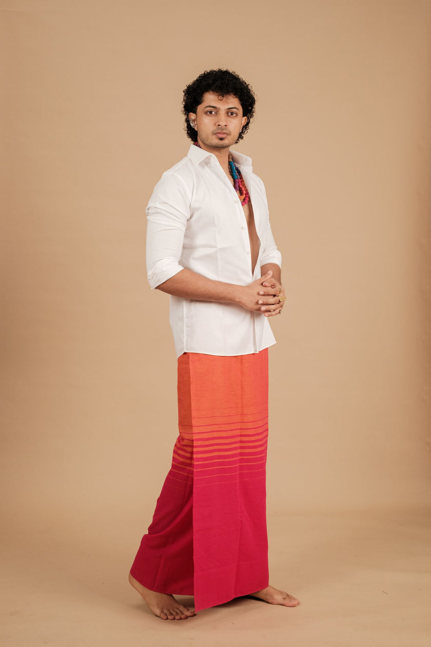 Classic Andhi Neram Veshti – Pink