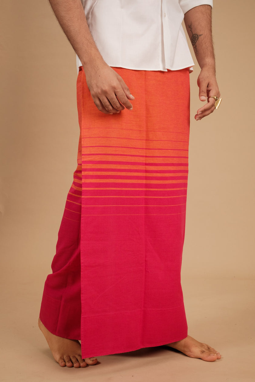Classic Andhi Neram Veshti – Pink