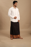 Black & Maroon Pattu Vesti | Kattam