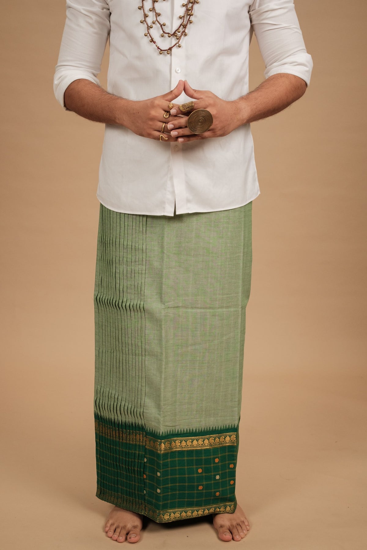 One of a Kind Veshti – Sage Green