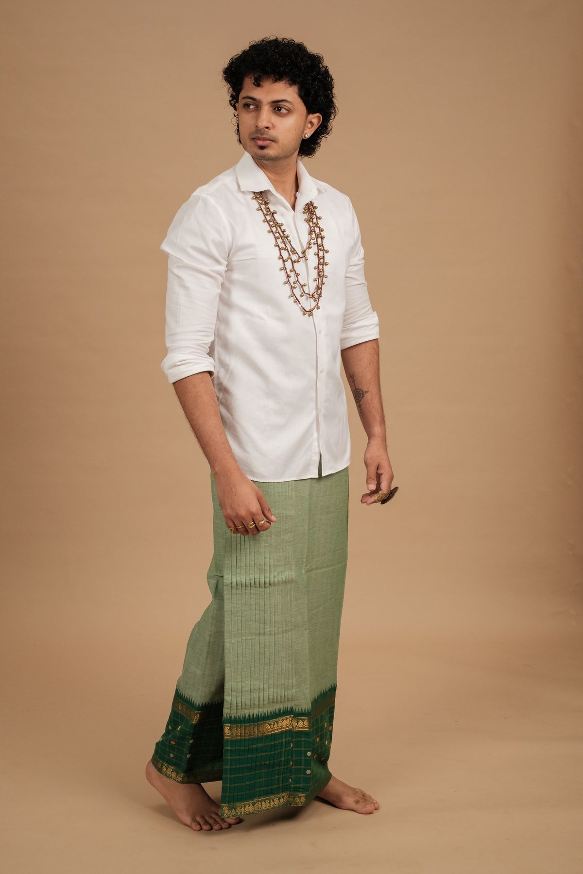 One of a Kind Veshti – Sage Green