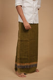 One of a Kind Veshti – Kattam Olive