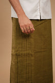 One of a Kind Veshti – Kattam Olive