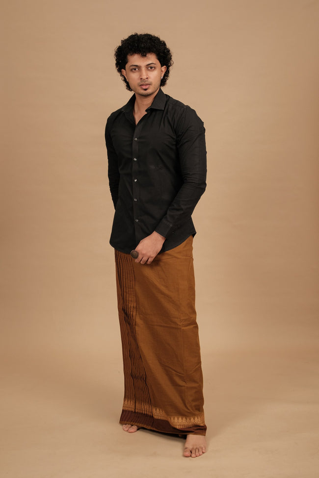 One of a Kind Veshti – Kattam Khaki
