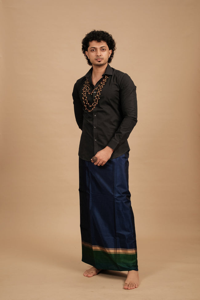 One of a Kind Veshti – Ink Blue