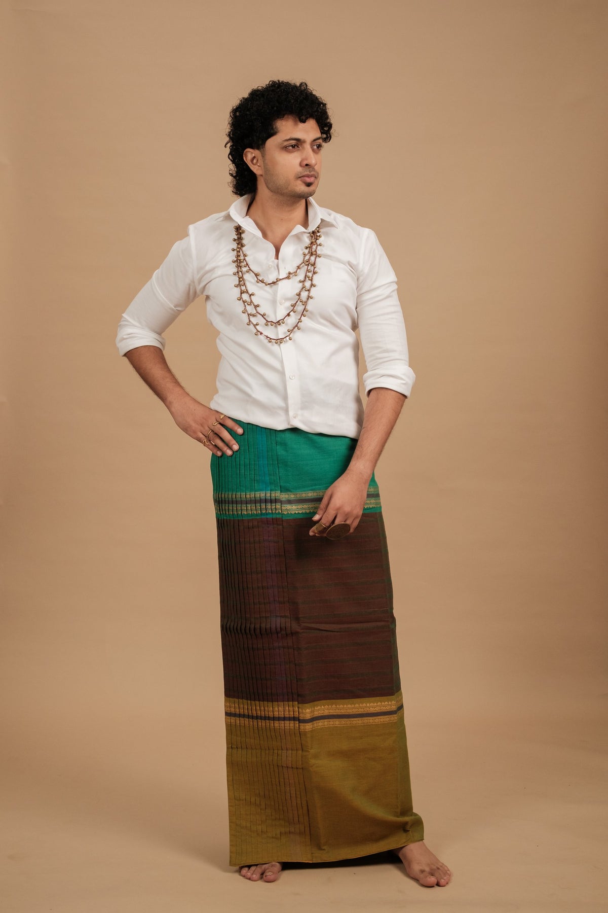 Mupbagam Veshti – Jacquard Green