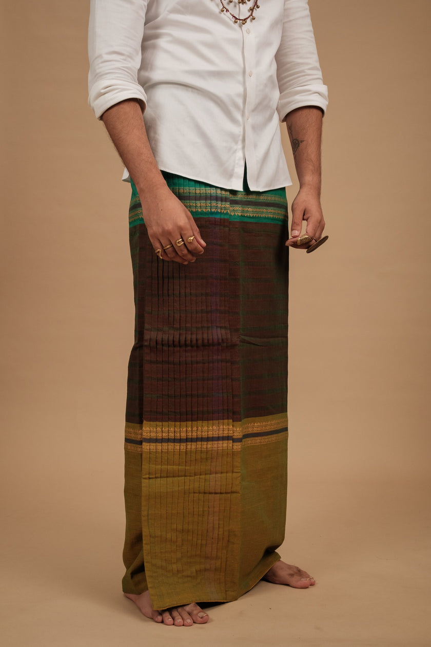 Mupbagam Veshti – Jacquard Green