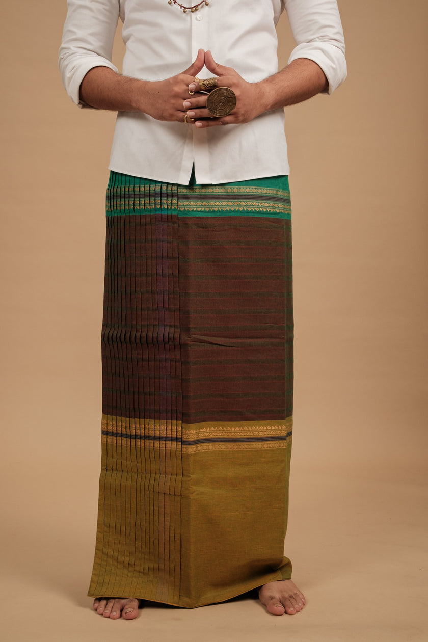 Mupbagam Veshti – Jacquard Green