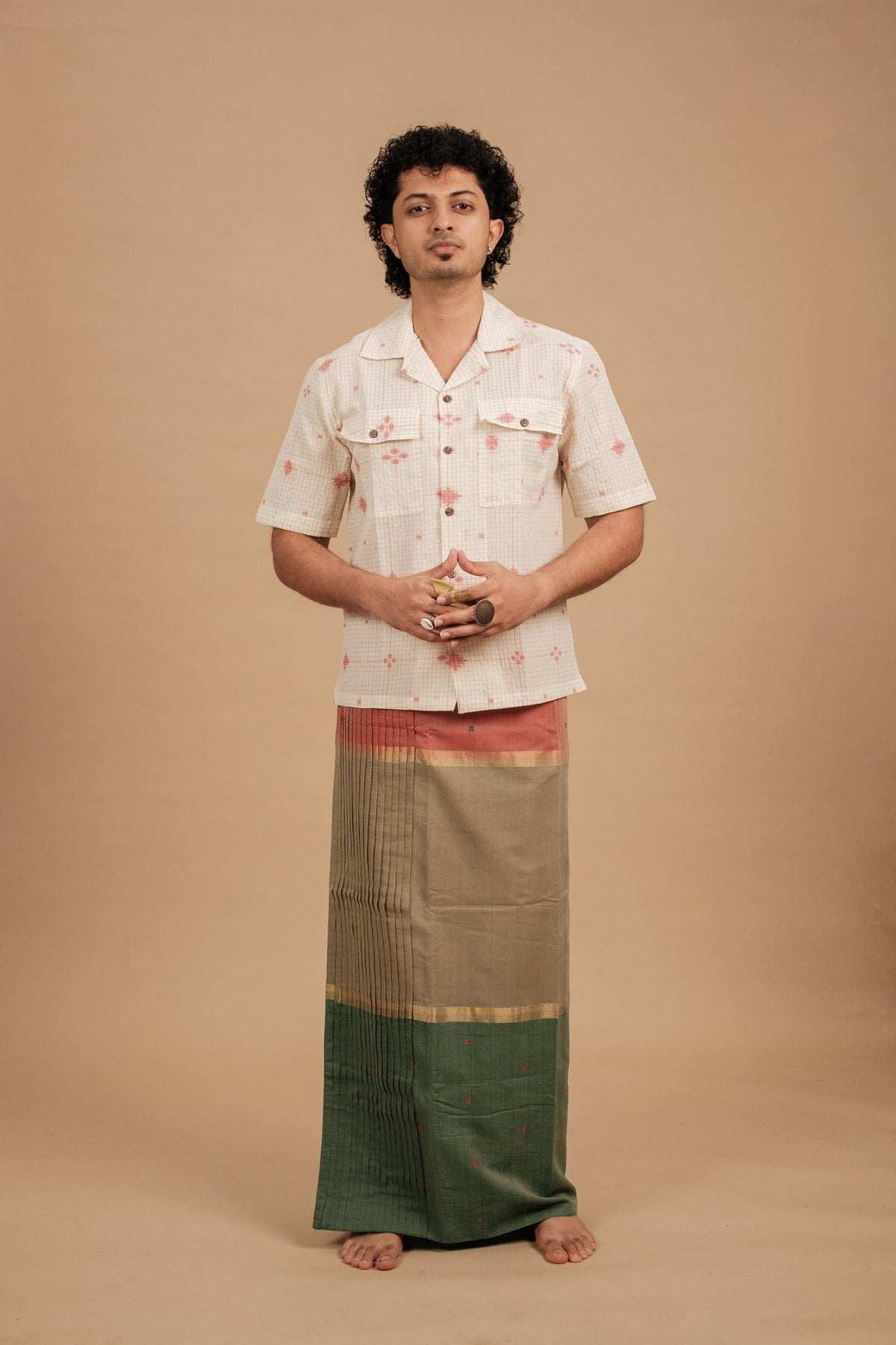 Mupbagam Veshti – Summer Peach