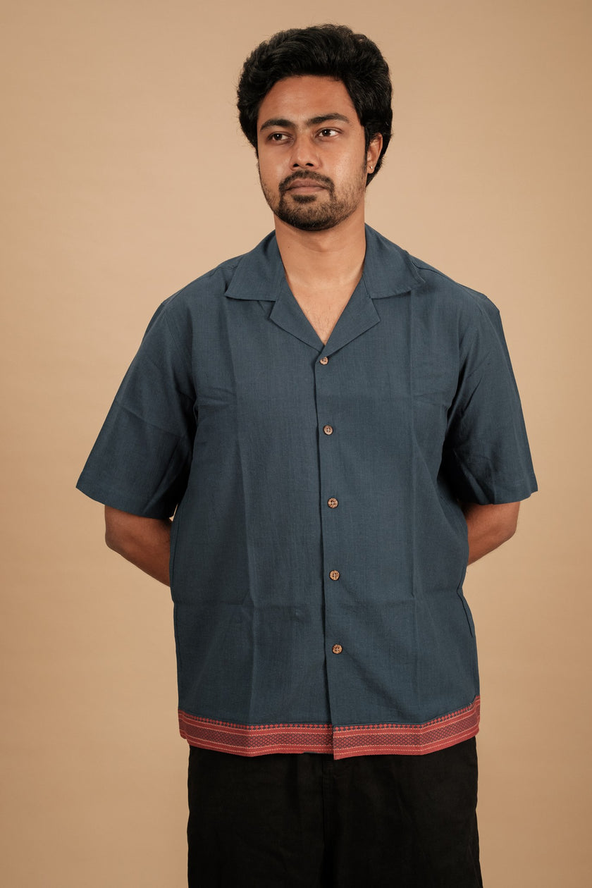 Satta Shirt – Blue Jacquard