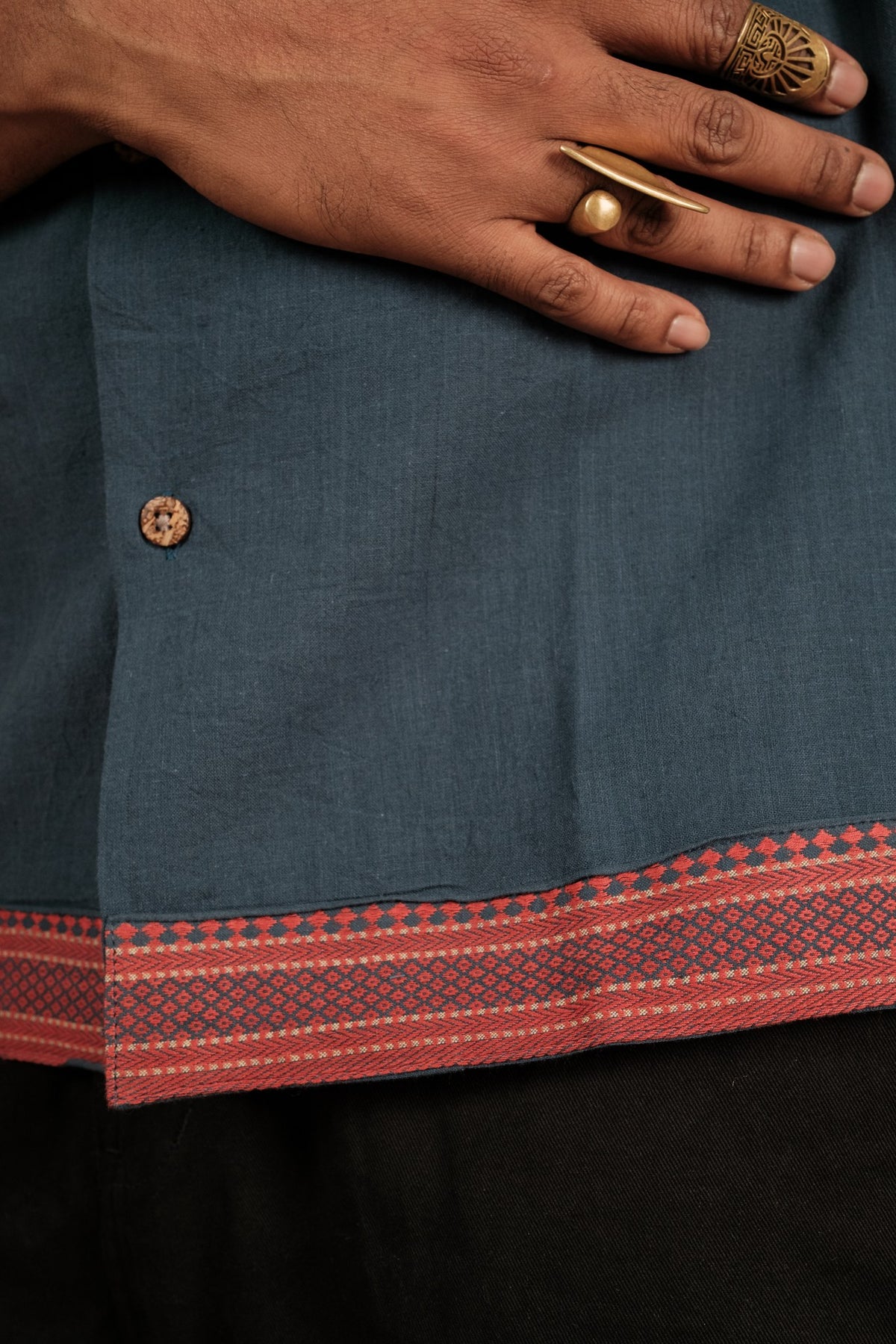Satta Shirt – Blue Jacquard