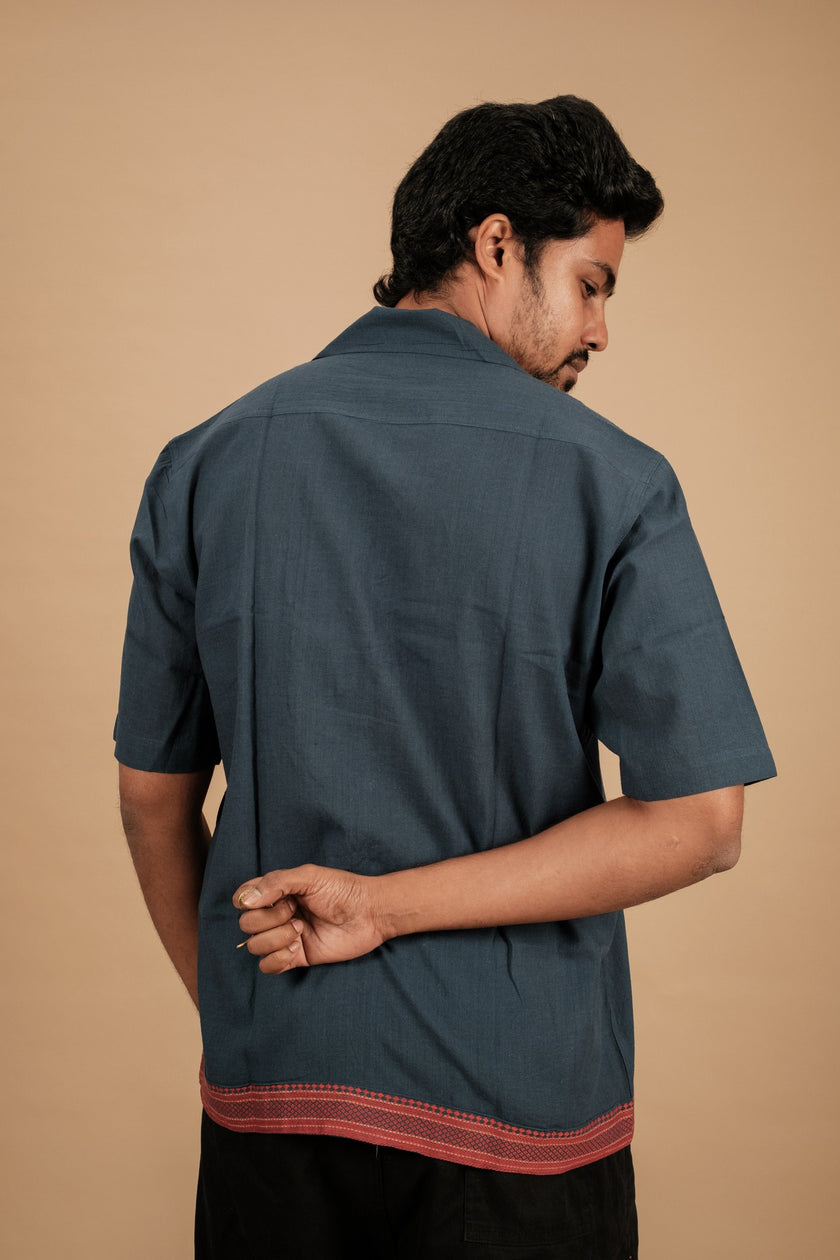 Satta Shirt – Blue Jacquard