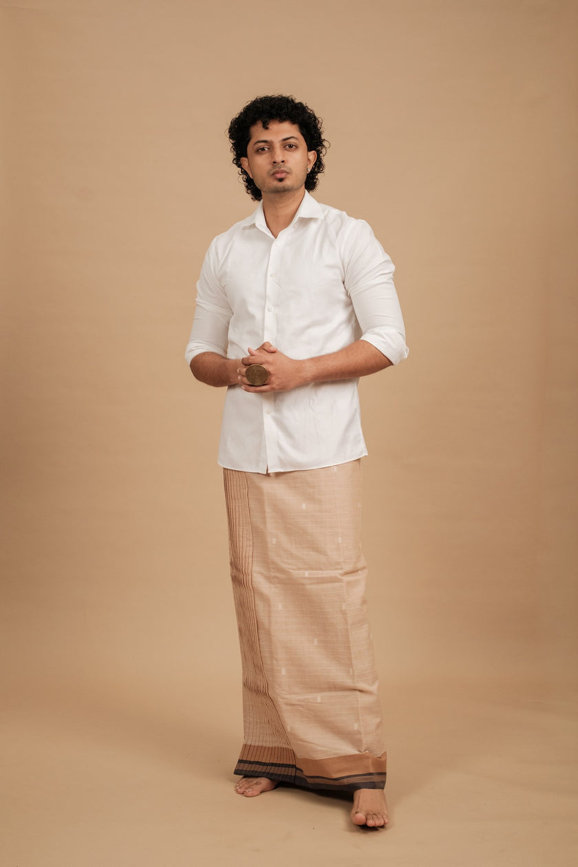 Classic Vaanam Veshti – Beige