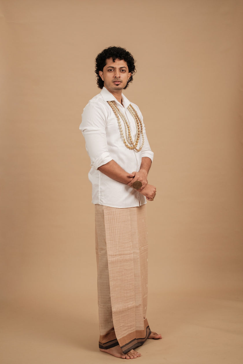 Classic Vaanam Veshti – Beige