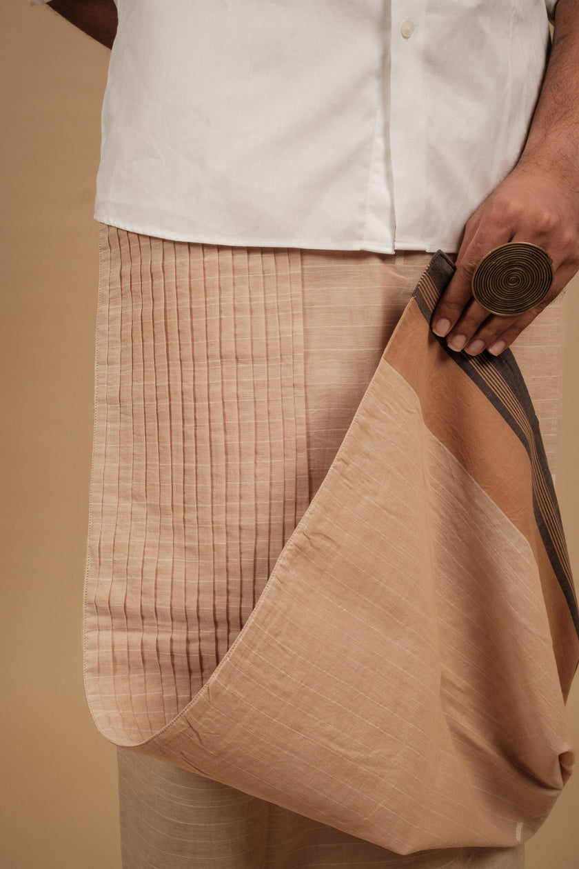 Classic Vaanam Veshti – Beige