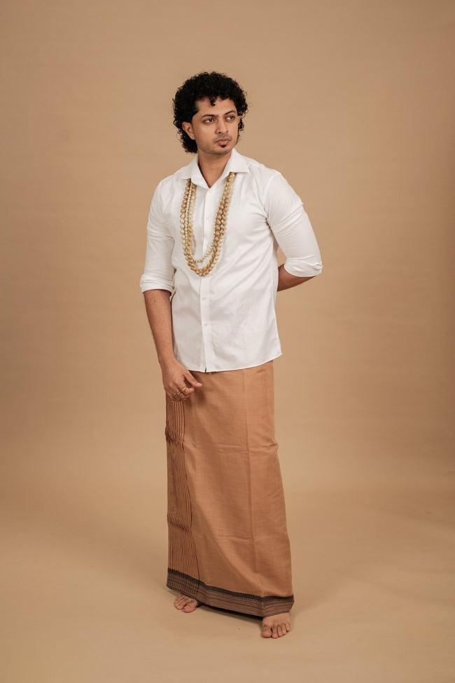 Classic Vaanam Veshti – Cream