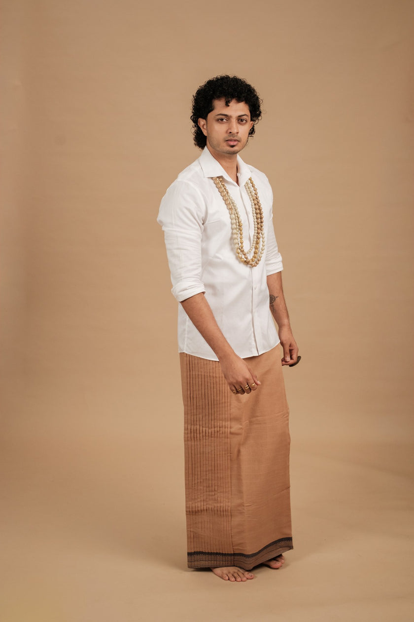 Classic Vaanam Veshti – Cream
