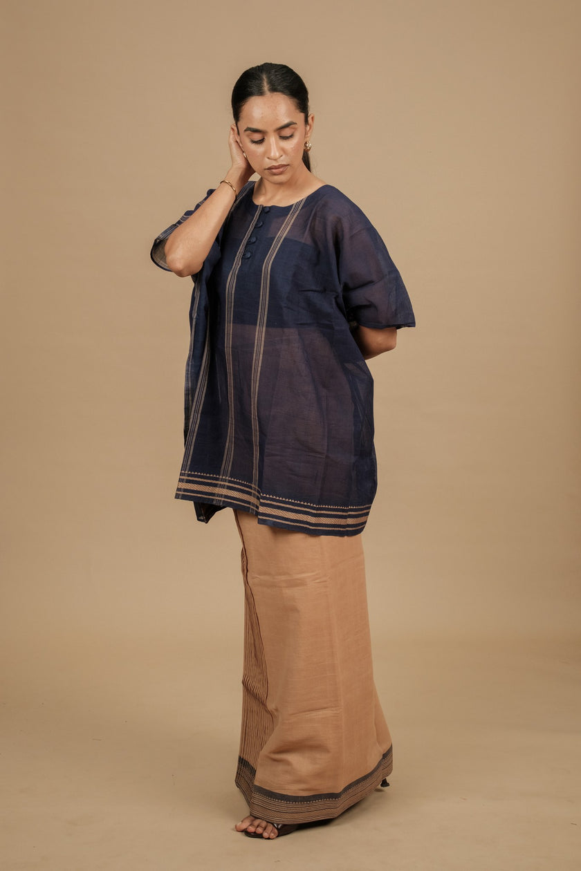 Classic Vaanam Veshti – Cream