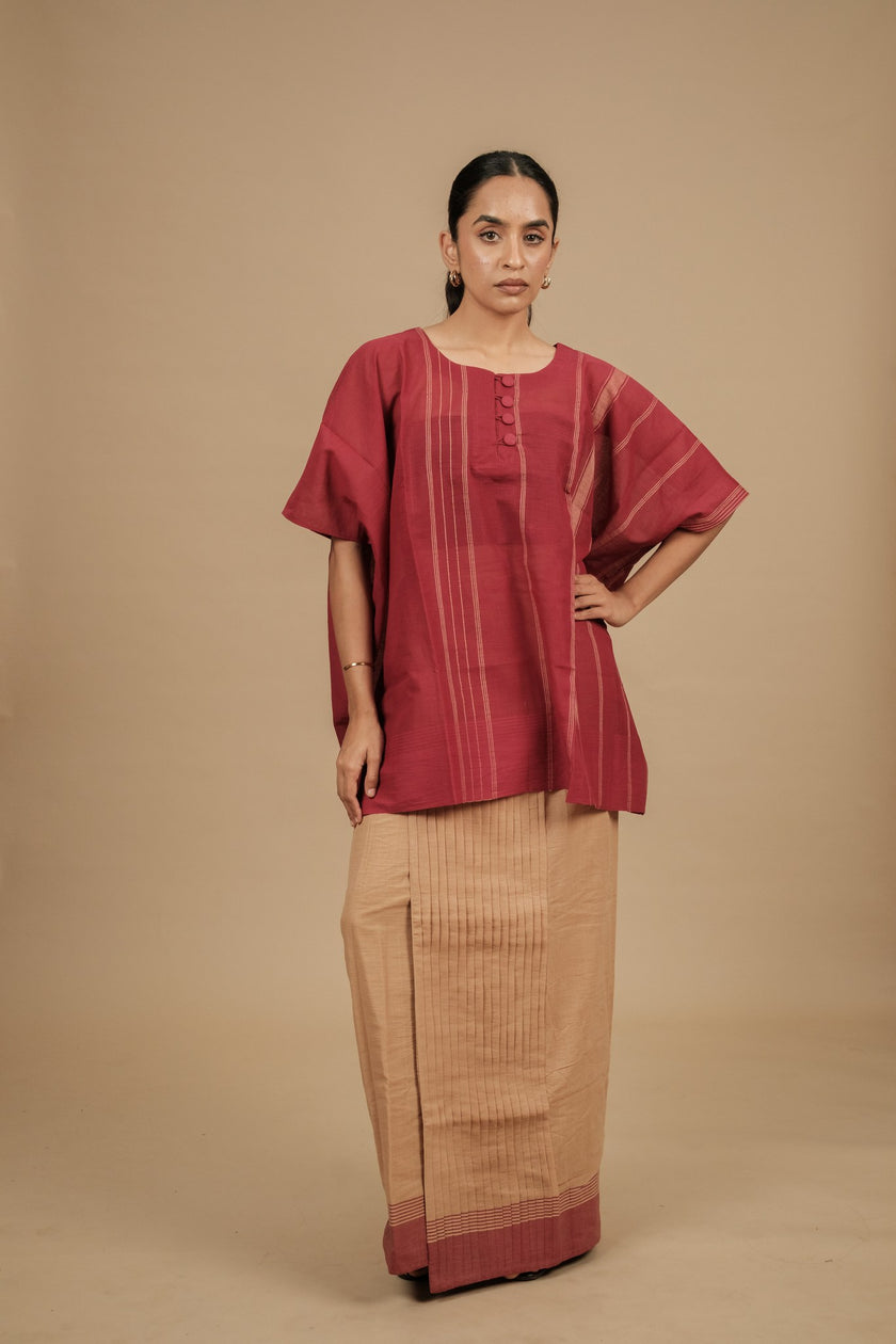 Classic Vaanam Veshti – Maroon