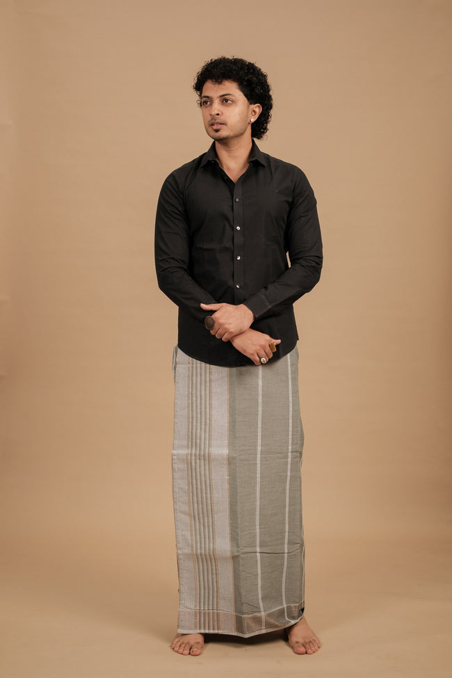 Classic Vaanam Veshti – Dark Grey 1