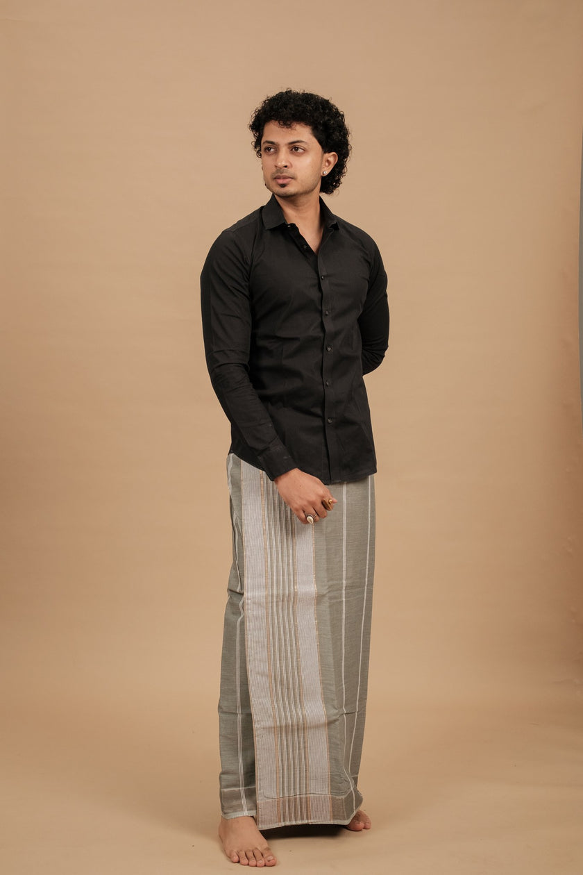 Classic Vaanam Veshti – Dark Grey 1