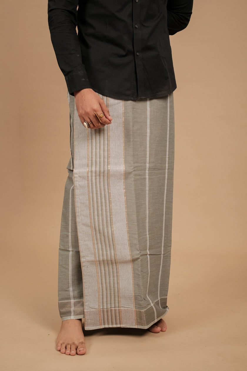 Classic Vaanam Veshti – Dark Grey 1
